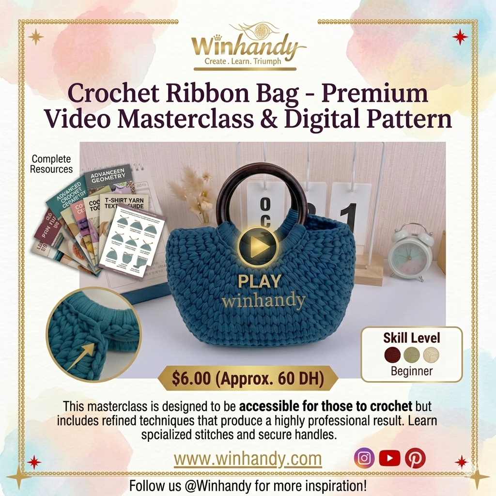 Winhandy™ Crochet Ribbon Bag - Premium Video Masterclass & Digital Pattern