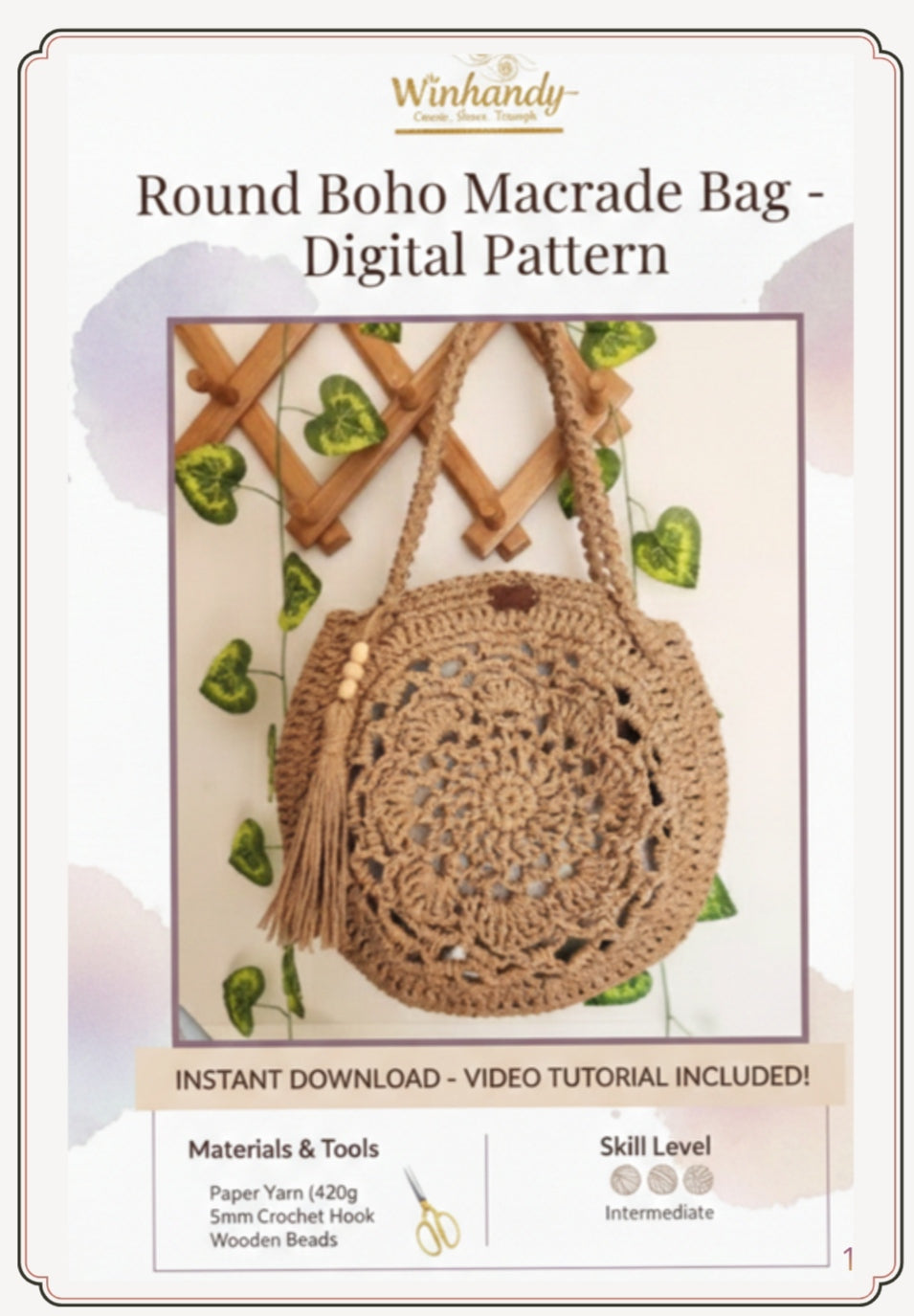 Round Boho Bag - Interactive Digital Pattern &amp; Video Tutorial